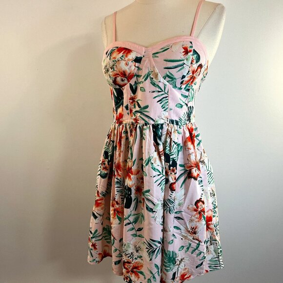 Floral Pink Mini Dress - Picture 1 of 6